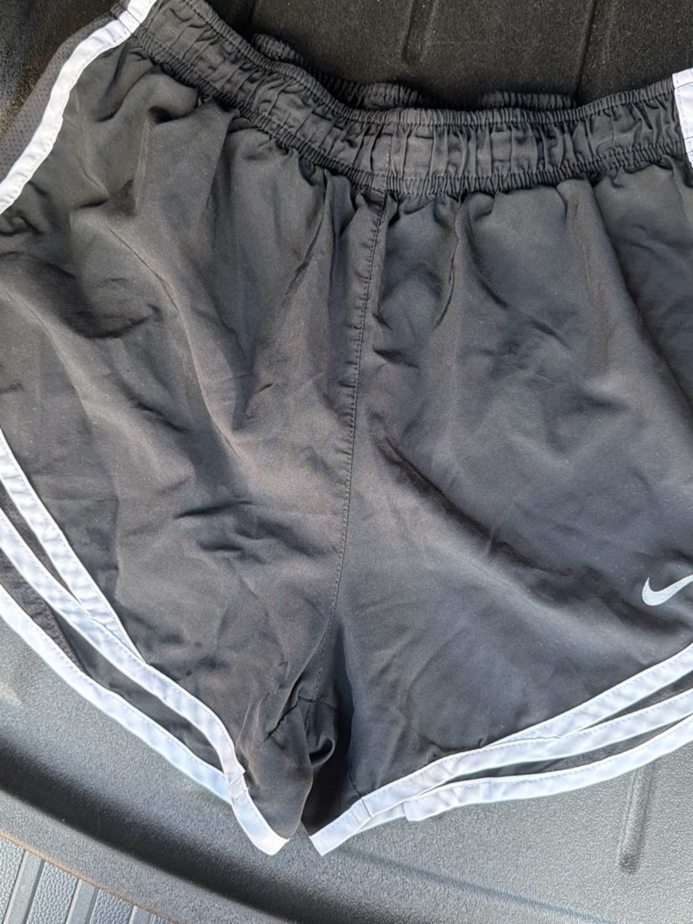 Nike Women’s Black Athletic Shorts with White Piping
